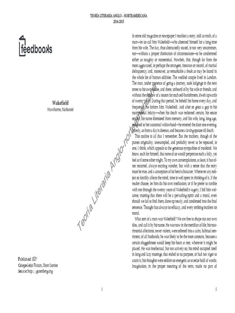 Nathaniel Hawthorne Wakefield PDF