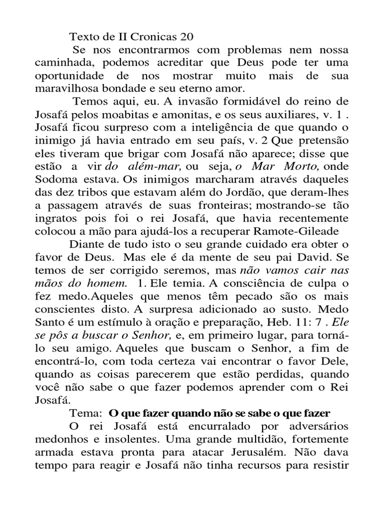 2 Cronicas 20 | PDF