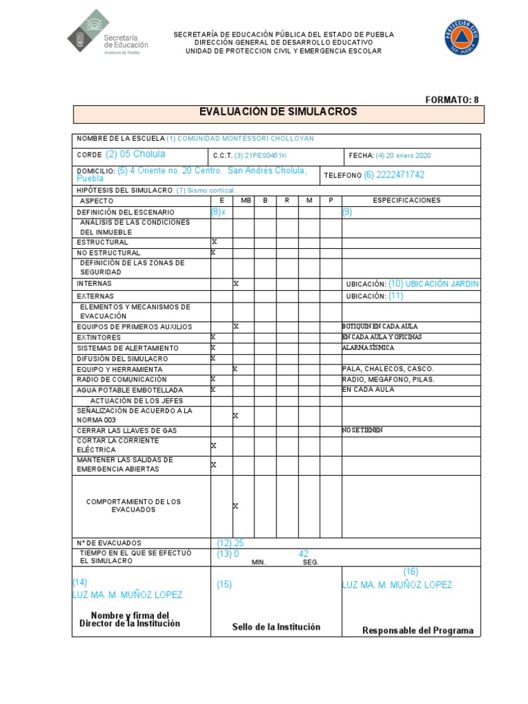 FORMATO 8 Eval Simulacro SECUNDARIA 20 01 | PDF
