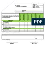 Formato de Inspección Almacén Refrigerado