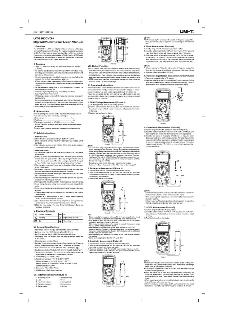 Uni T Ut890c | PDF