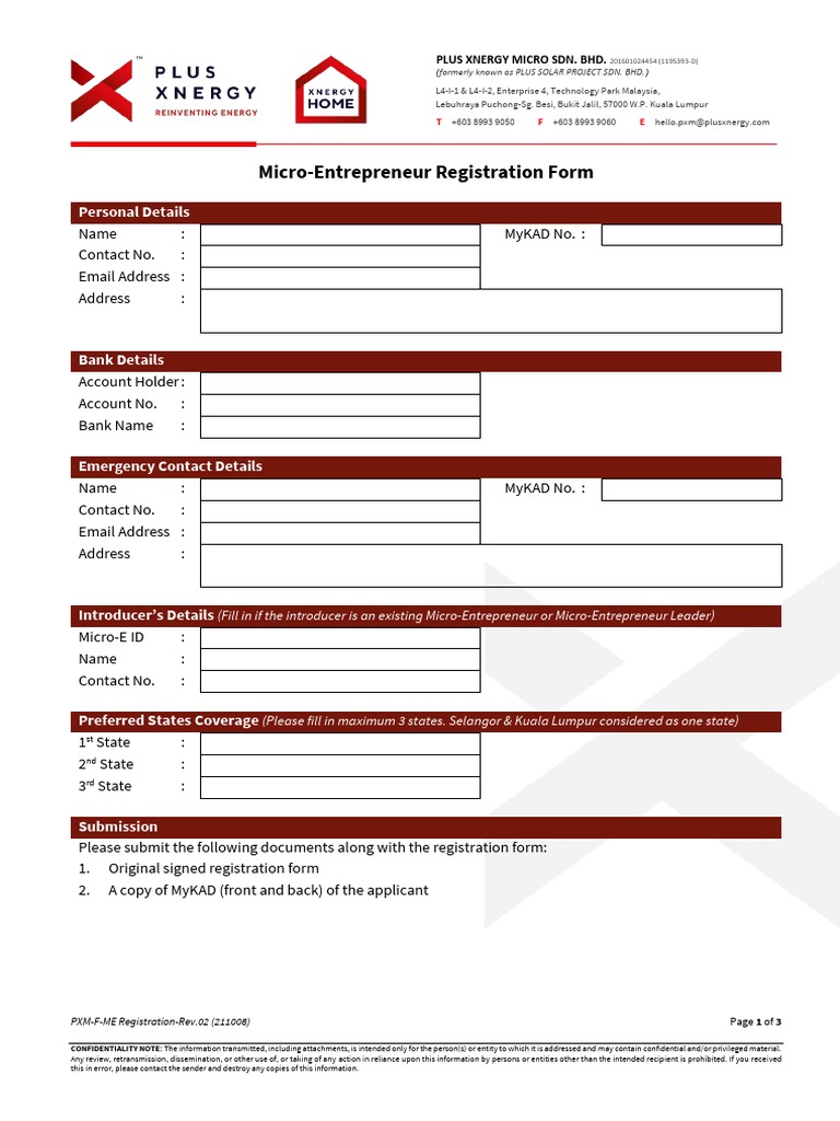 PXM-Micro Entrepreneur Registration (VERSION 2) | PDF | Fiduciary ...