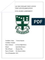 Victoria Samuels, Agricultural Science School Based Asessment - Business Plan, 10 H - Copy