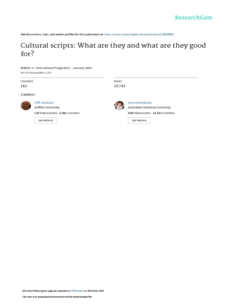 Cultural Scripts Education