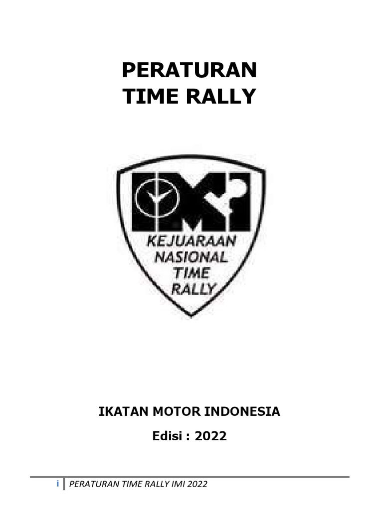 Peraturan Time Rally IMI 2022 | PDF