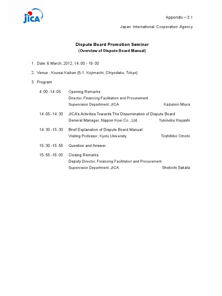 Dispute Board Promotion Seminar PDF Asian Development Bank Economies