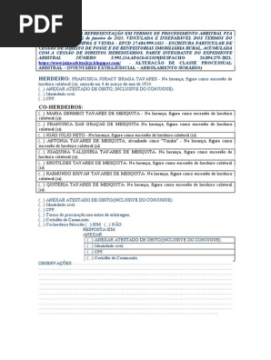 PTA 27.708.638 2023, de 12 de janeiro de 2023. HERDEIRO: FRANCISCA JURACY BRAGA TAVARES 