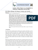 The Effect of Lemon (Citrus Limon) As A Coagulant On Fresh Cheese Chemical Composition and Storage