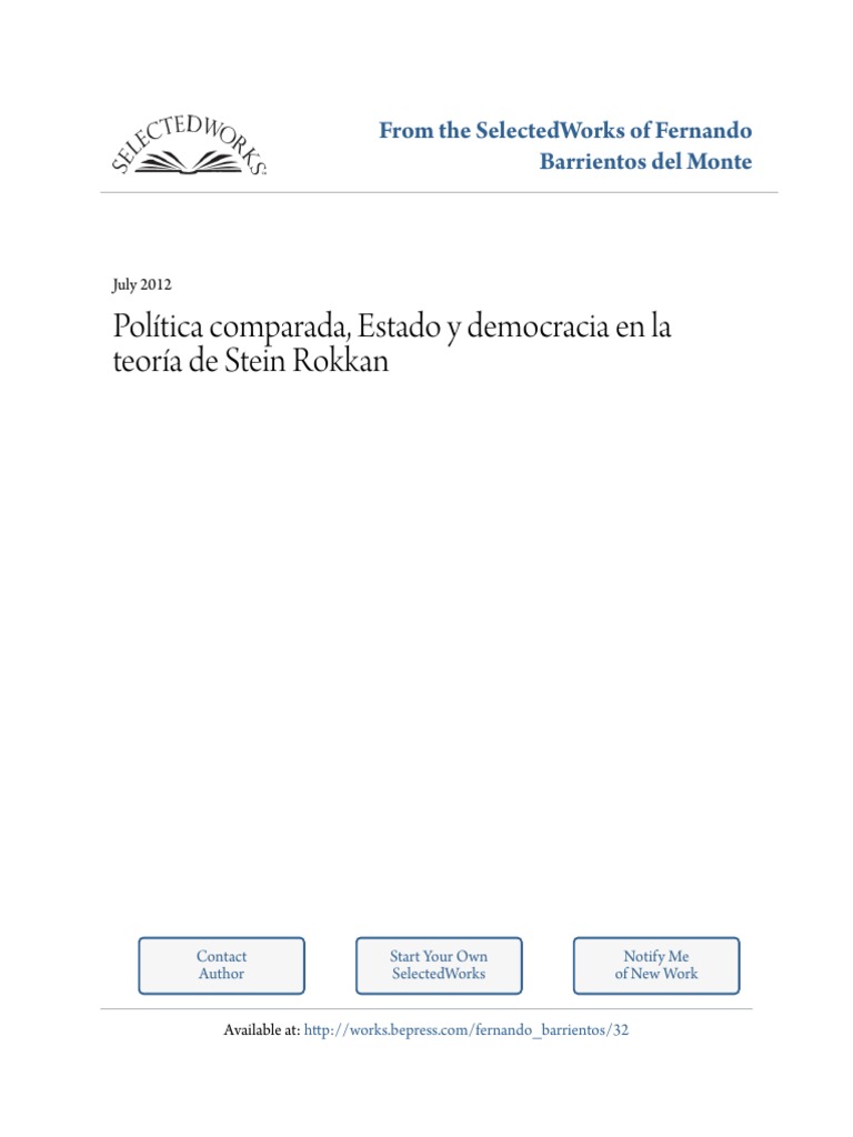 Teoría de Rokkan: Estado y Democracia | PDF | Teoría | Ciencias Políticas