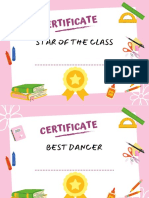 Pink Kindergarten Certificate