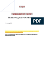 Monitoring & Evaluation Plan Template