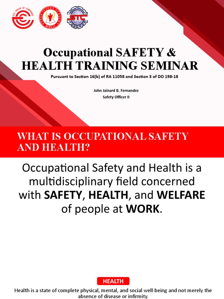 Occupational Safety and Health Training Seminar on Recognizing