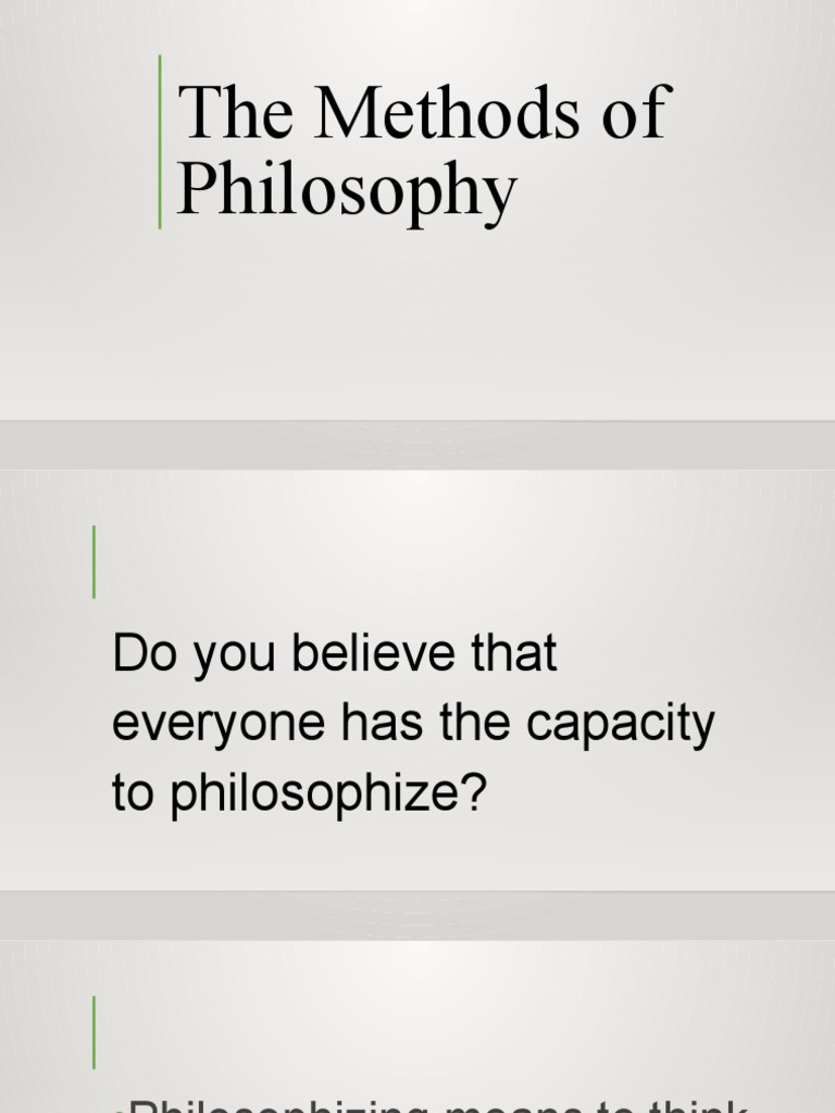 Methods of Philosophical Inquiry | PDF | Inquiry | Analytic Philosophy