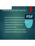 Schedule Quality Best Practices