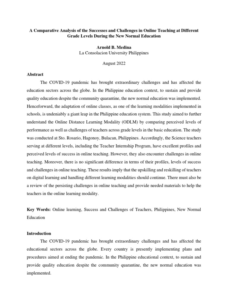 A Comparative Analysis of The Successes and Challenges in Online ...