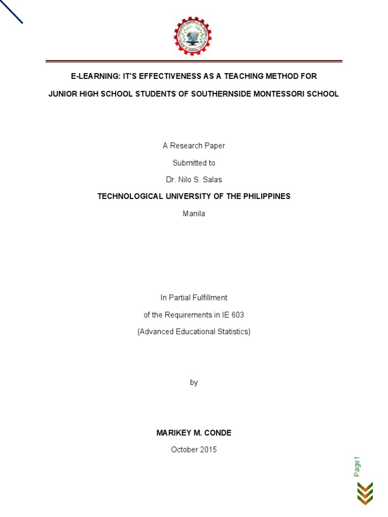 E Learning Its Effectiveness | PDF | Educational Technology | Distance ...