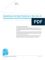 Guidelines For Best Practice in The Use of Assessment and Development Centres