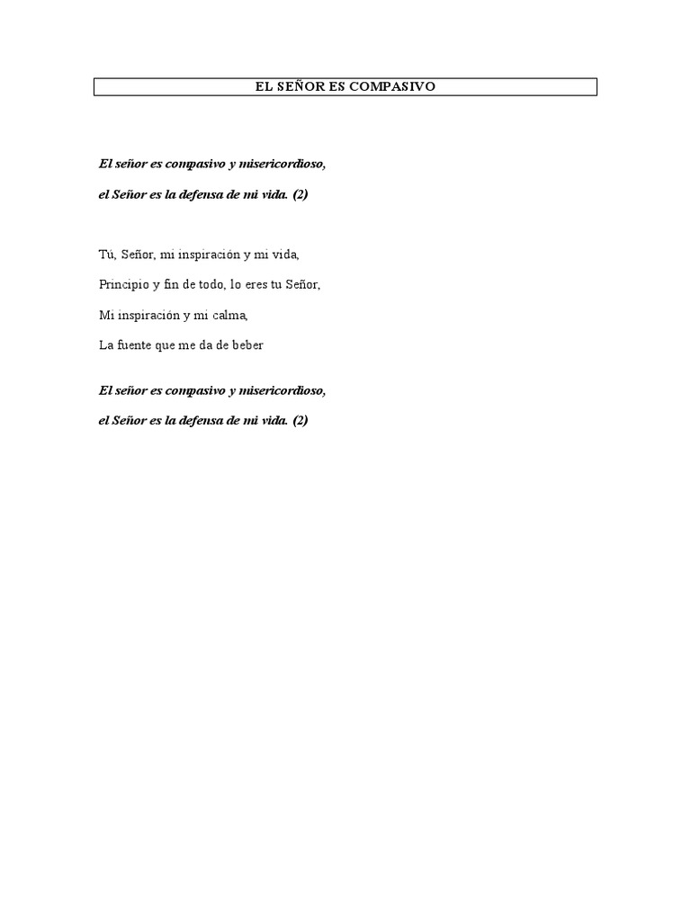 El Señor: Compasión y Defensa | PDF | Religión y espiritualidad | Poesía