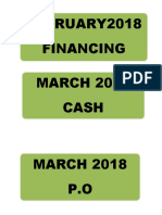FEBRUARY2018 Financing MARCH 2018 Cash