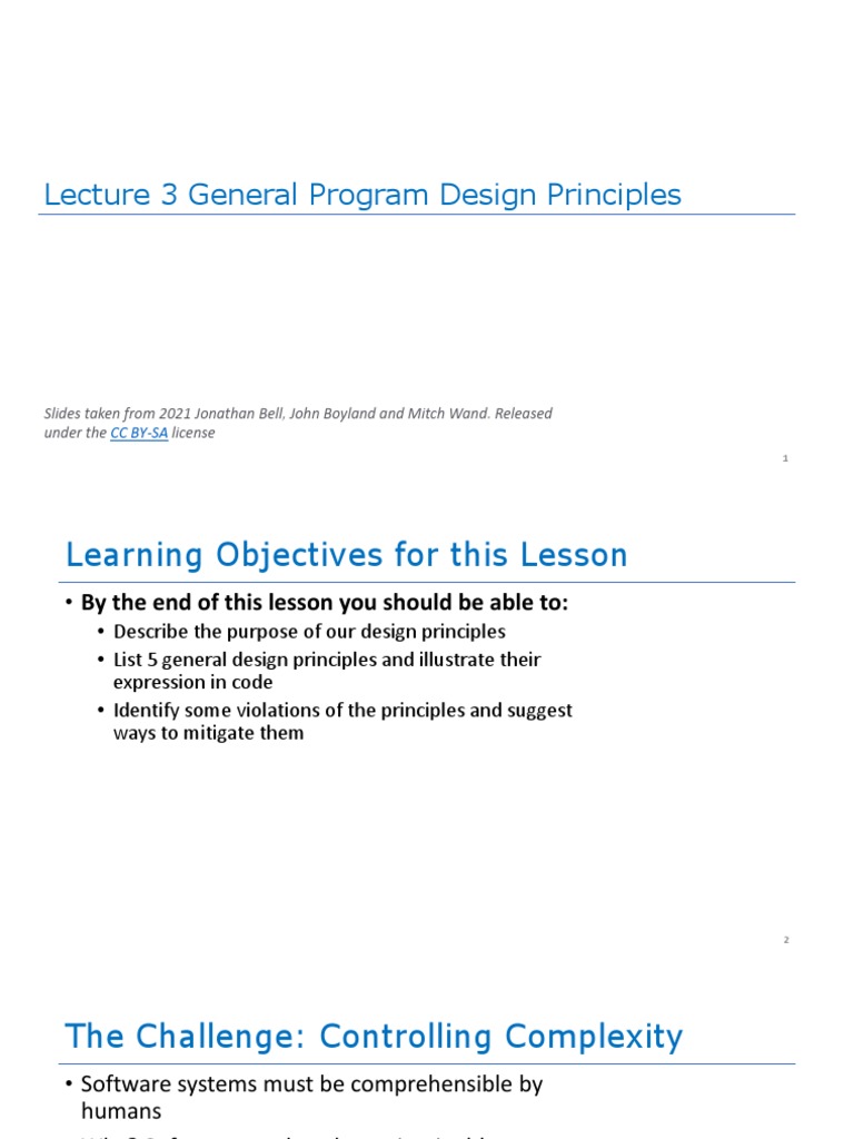 Lecture 3 General Program Design Principles-2 | PDF | Source Code ...