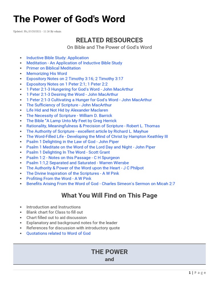 The Power of God | PDF | Jesus | Bible