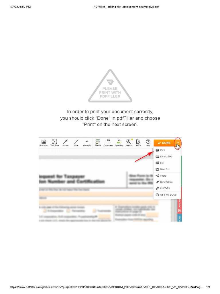 PDFfiller Drilling Risk Assessment Example PDF
