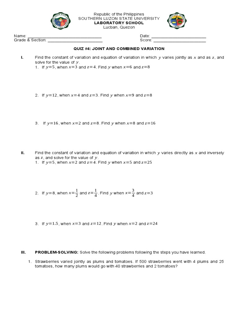 Math Quiz 2 4 Pdf Speed Interest