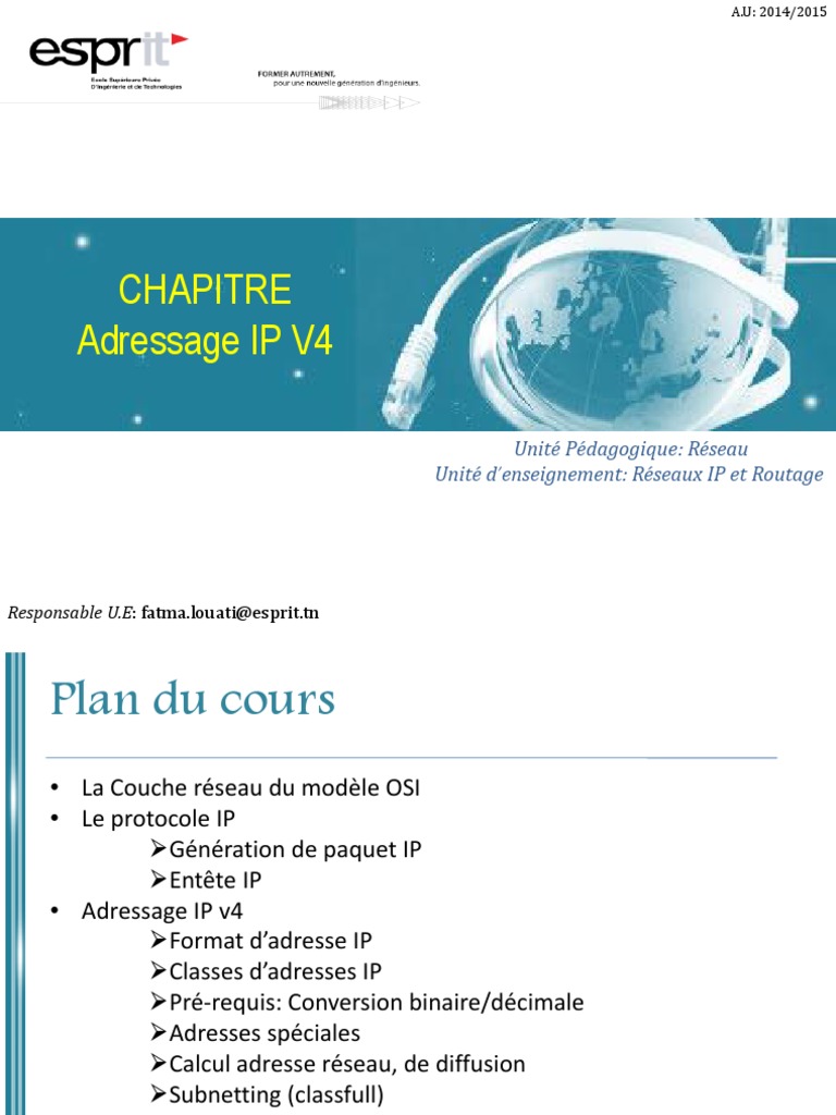 Adressage IP V4 et Protocole IP | PDF | Protocoles Internet | Adresse IP