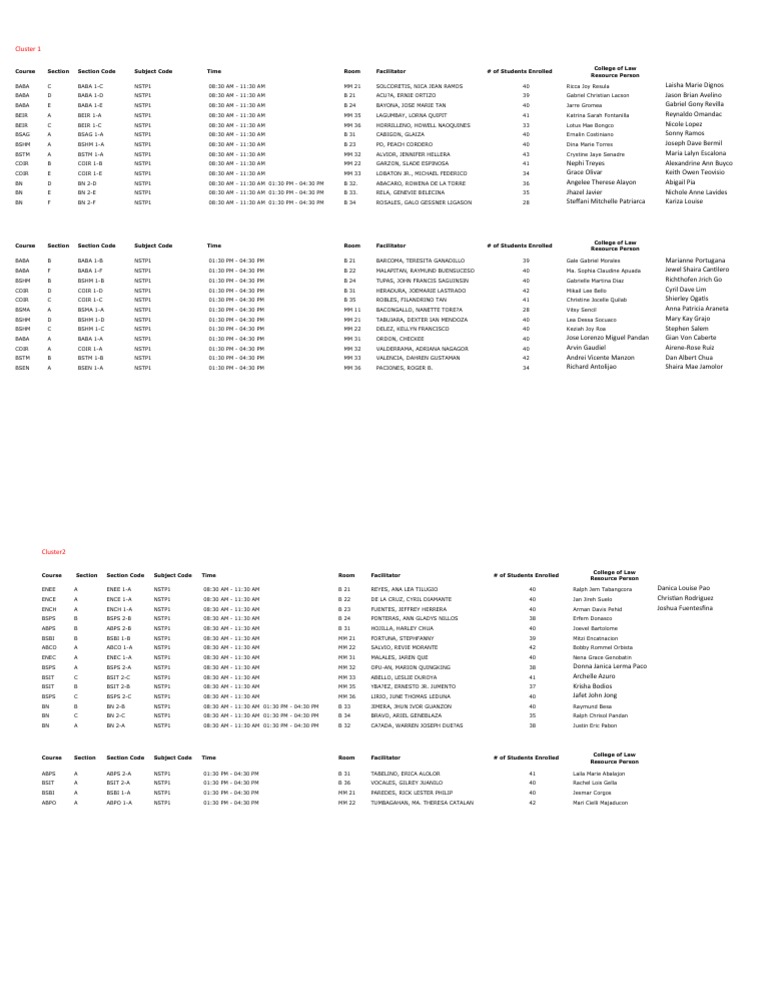 NSTP Schedule 2022 2023 PDF