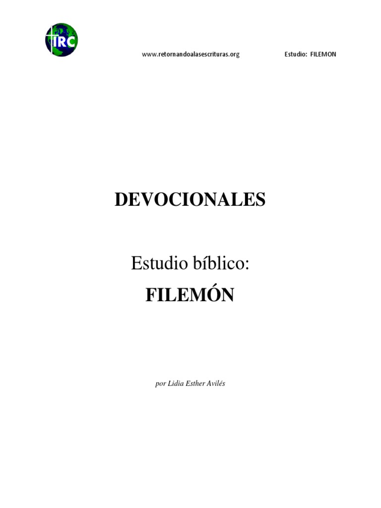 Estudio Bíblico sobre Filemón | PDF | Epístola a Filemón | Pablo el apóstol