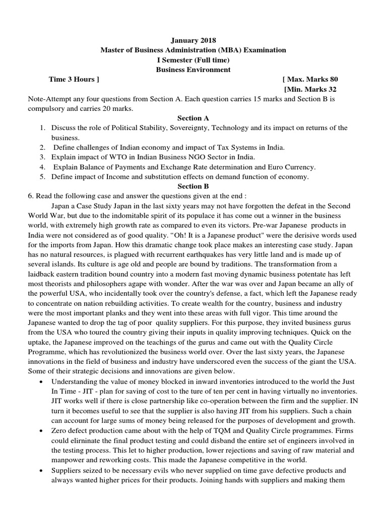 Mba 1 sem business environment n 221 feb 2019 download free pdf