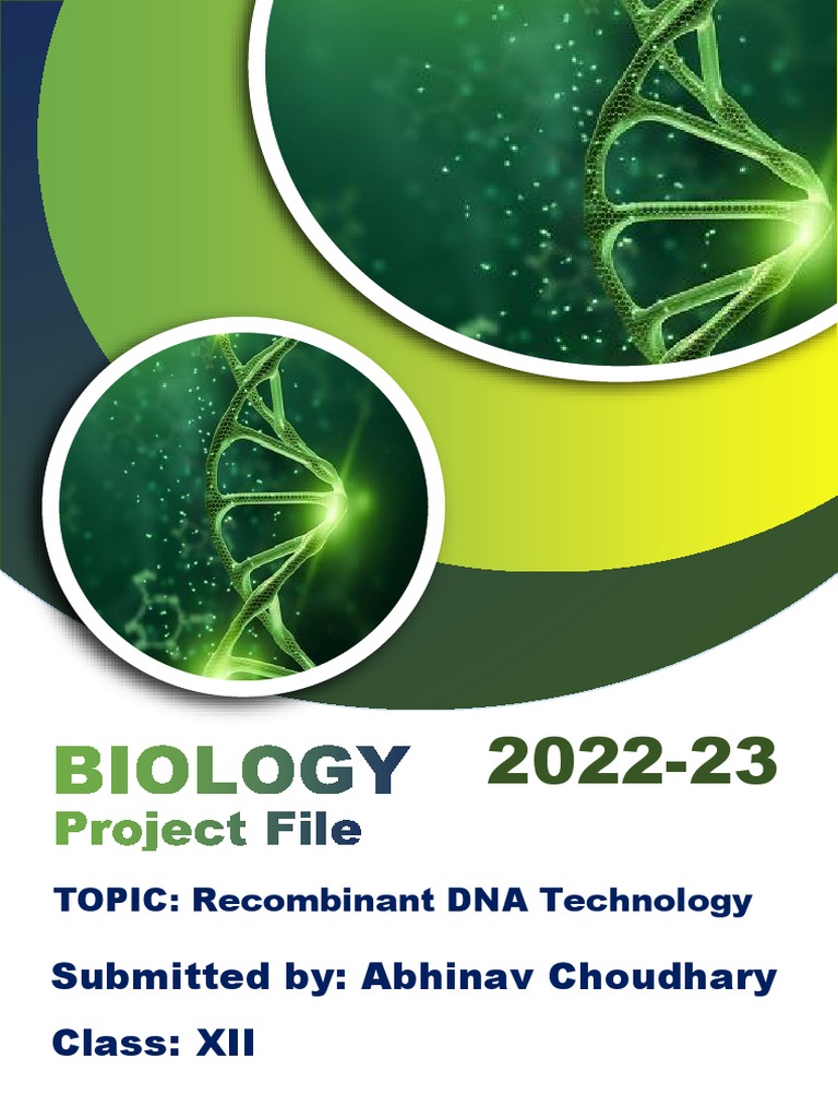 Bio Project PDF Restriction Enzyme Plasmid
