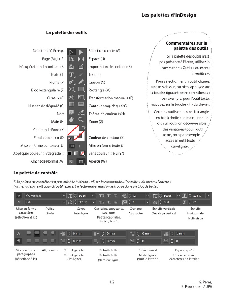Outils et palettes dans InDesign | PDF | Texte