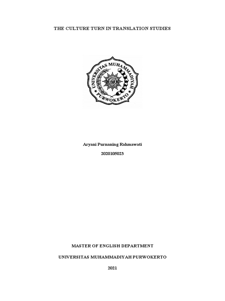 The Culture Turn In Translation Studies Pdf