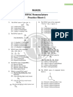 IUPAC - Practice Sheet - IUPAC Nomenclature - Manzil