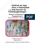 EsP5 - Q2 - W5 - Pakikilahok Sa Paligsahan o Patimpalak Na Ang Layunin Ay Pakikipagkaibigan