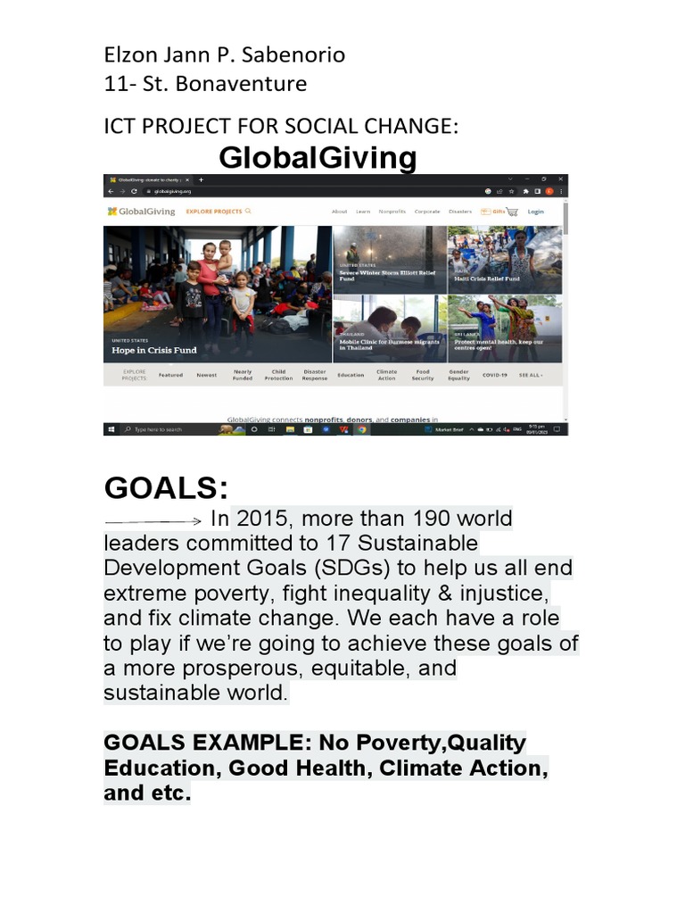 Ict project for social change pdf