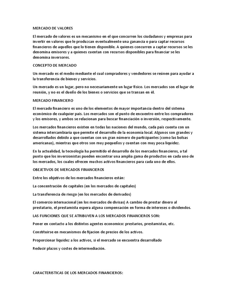 Mercado S | PDF | Bolsa de Valores | Bancos
