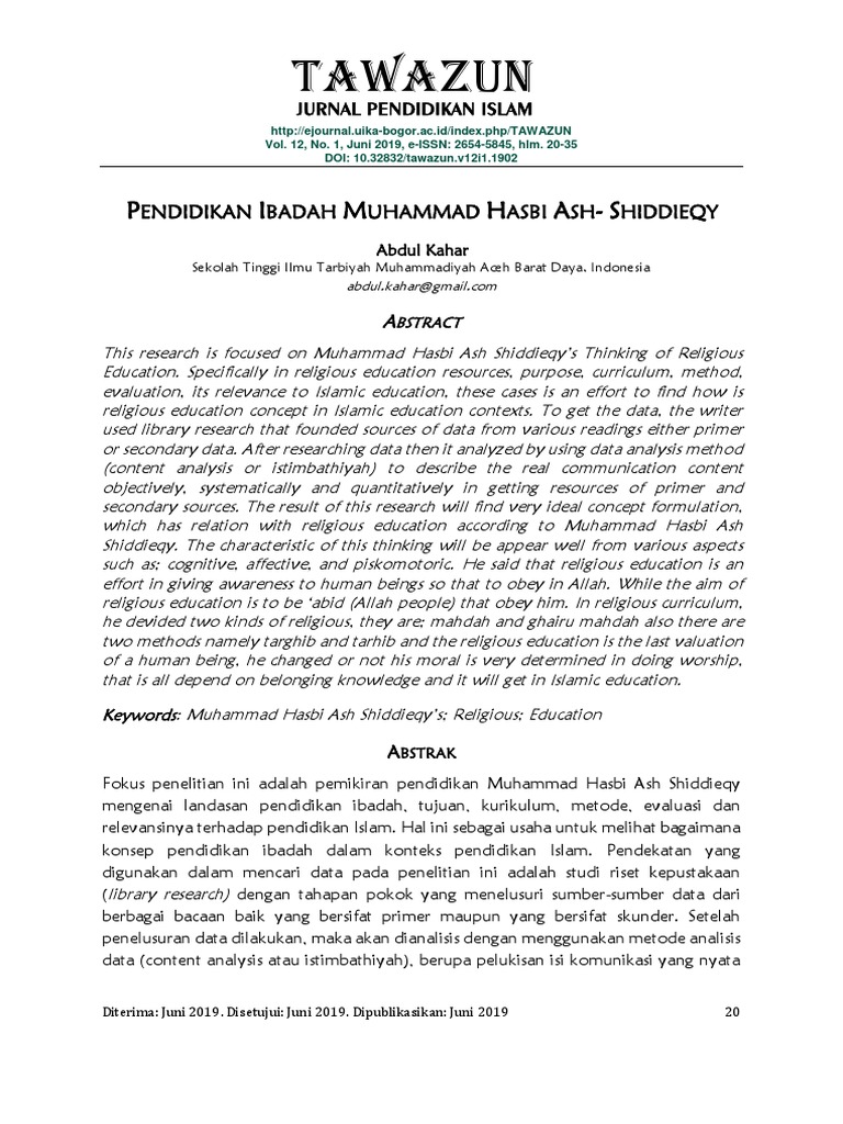 Pendidikan Ibadah Muhammad Hasbi Ash Shiddieqy Pdf Thought