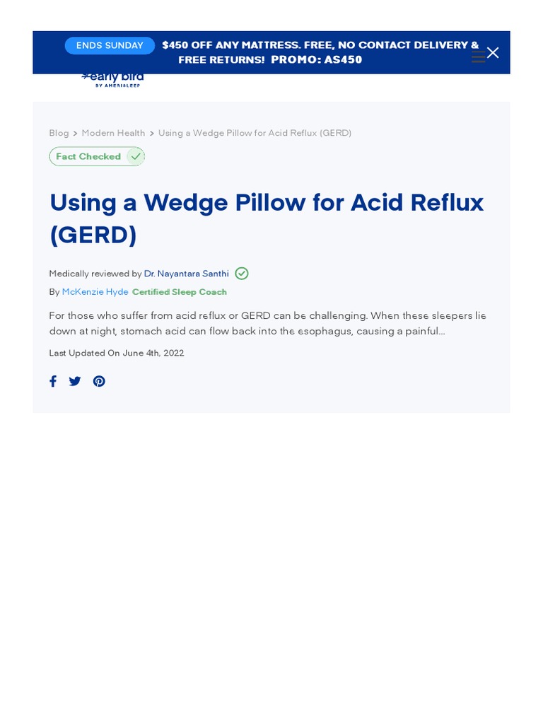 Using A Wedge Pillow For Acid Reflux (GERD) PDF Gastroesophageal