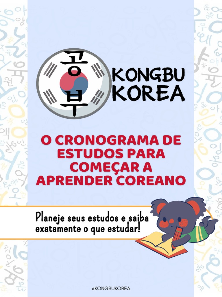 Cronograma para Estudo de Coreano | PDF | Linguística | Comunicação humana