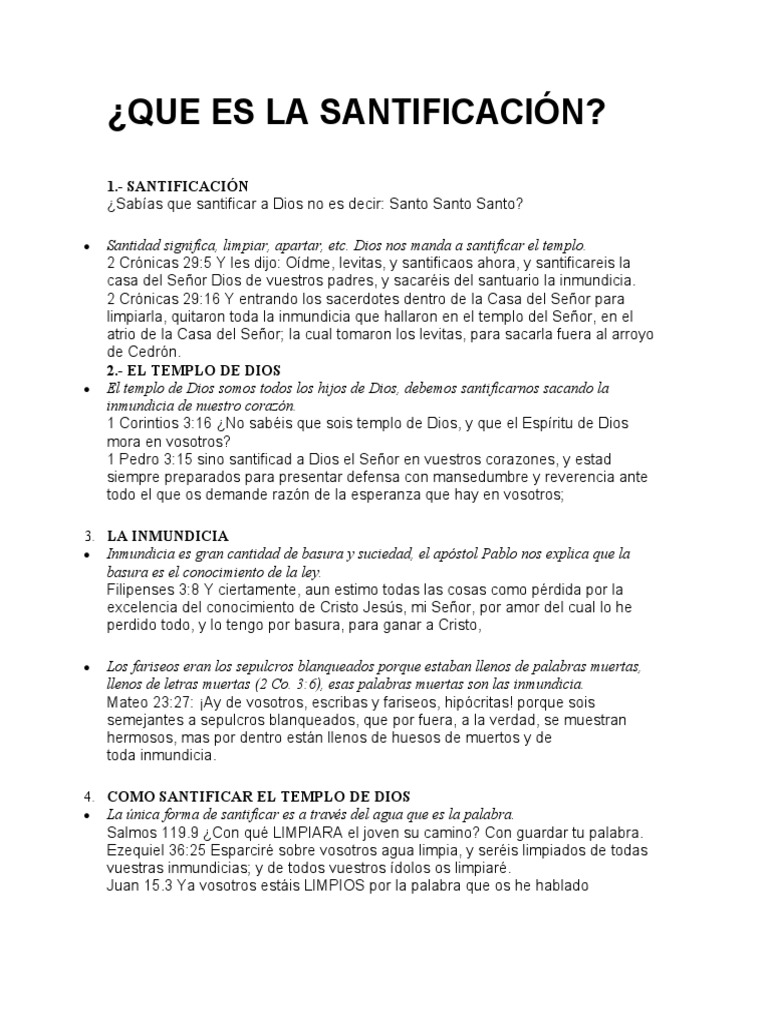 Que Es La Santificación | PDF
