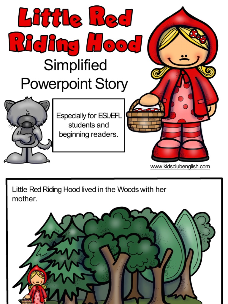 Little Red Riding Hood Simplified Powerpoint Story For Drama | PDF ...