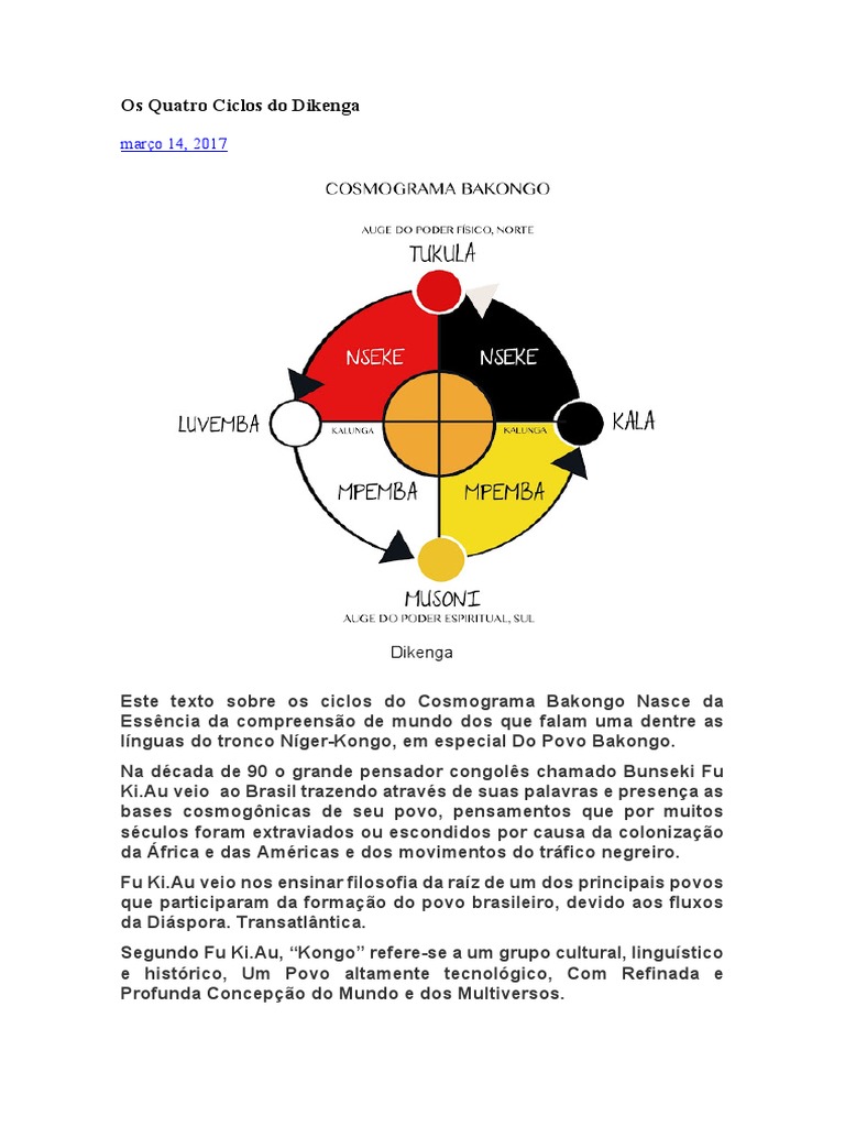 Quatro Ciclos do Cosmograma Dikenga | PDF | Tempo | Vida
