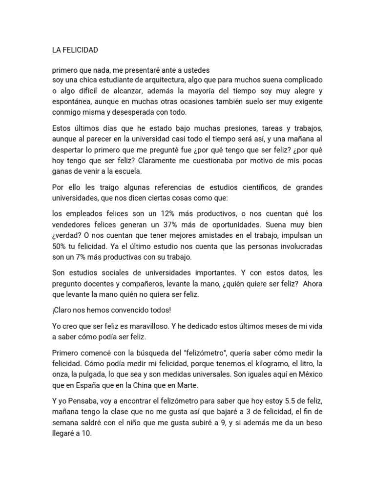 La Felicidad | PDF | Felicidad | Verdad