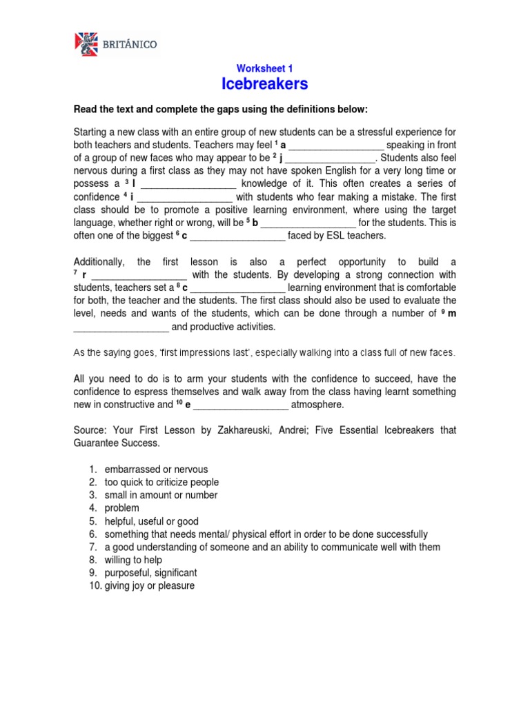 Session 02 Worksheets - Ice Breakers | PDF | Cognition | Cognitive Science