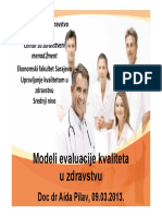 1 Modeli Evaluacije Kvaliteta U Zdravstvu