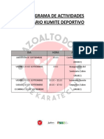 Cronograma Kumite Seminario Deportivo