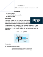 CLASS XI EXPERIMENT Physics