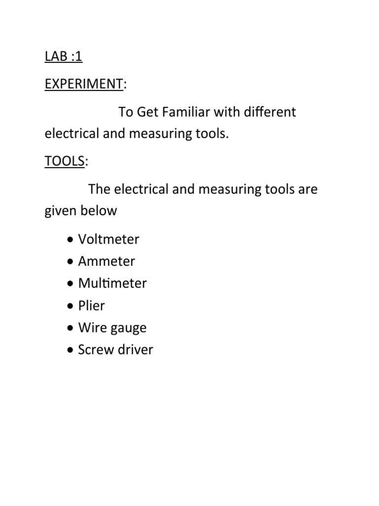 LAB 1 Electrical Engineering PDF